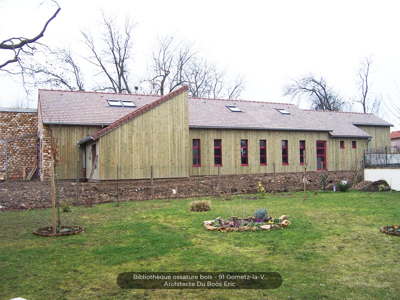 bibliothèque ossature bois Gometz 91